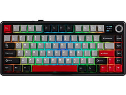 Aula F75 Max Ασύρματο Μηχανικό Gaming Πληκτρολόγιο TenKeyLess με LEOBOG Reaper Διακόπτες RGB Black Grey