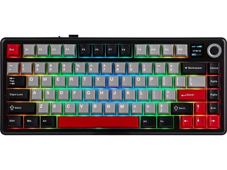 Aula F75 Max Ασύρματο Μηχανικό Gaming Πληκτρολόγιο TenKeyLess με LEOBOG Reaper Διακόπτες RGB Black Grey