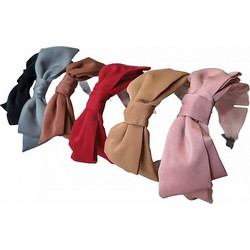 RO Accessories Στέκα Μαλλιών Υφασμάτινη Φιόγκος Γκρι L122115-B