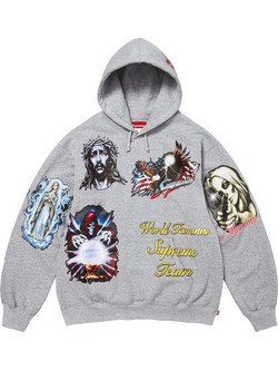 Supreme Ανδρικό Φούτερ με Κουκούλα & Τσέπες Γκρι FW26SW67