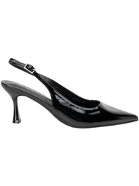 Happy Corner Γόβες Slingback Λουστρίνι με Λεπτό Ψηλό Τακούνι Μαύρες HCLT2519