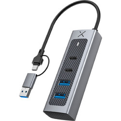 Turbo-X WH3233B-UC USB Hub 3.0 USB-C με 4 Θύρες USB-A / USB-C & Εξωτερική Παροχή Ρεύματος