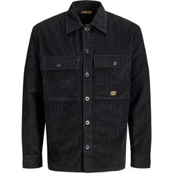 Jack & Jones Ανδρικό Πουκάμισο Κοτλέ Μακρυμάνικο Κανονική Γραμμή Overshirt Μαύρο 12301355