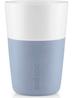 Eva Solo Σετ Φλιτζάνια Latte Πορσελάνης Λευκά Γαλάζια 360ml 2τμχ 501128