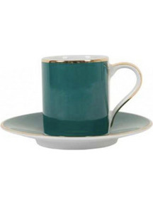 Cote Table Φλιτζάνι Espresso & Ελληνικού Καφέ Πορσελάνης Πράσινο Χρυσό 10ml 34810
