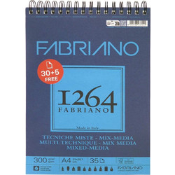 Fabriano 1264 Μπλοκ Σχεδίου A4 Mixed Media 300gr/m² 30 Φύλλα