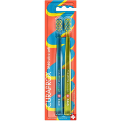 Curaprox CS 5460 Health & Happiness Edition Ultra Soft Οδοντόβουρτσες 2τμχ Μπλε Κίτρινη