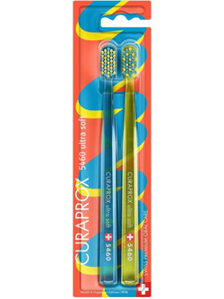 Curaprox CS 5460 Health & Happiness Edition Ultra Soft Οδοντόβουρτσες 2τμχ Μπλε Κίτρινη