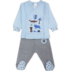 Beboulino Little Friends Βρεφικό Σετ για Αγόρι Χειμωνιάτικο Γαλάζιο Γκρι 804-09110-010