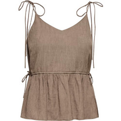 Only Γυναικείο Καλοκαιρινό Crop Top Καφέ 15370325