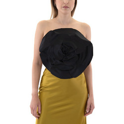 Studio 83 Γυναικείο Καλοκαιρινό Crop Top Μαύρο SF236C