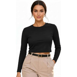 Benissimo Γυναικείο Χειμερινό Crop Top Μαύρο 272839746