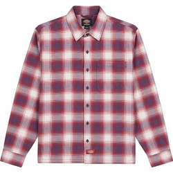 Dickies Ανδρικό Πουκάμισο Βαμβακερό Καρό Μακρυμάνικο Κανονική Γραμμή Κόκκινο DK0A8DUAL811