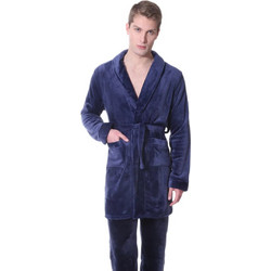 Mario Uomo Χειμωνιάτικη Ανδρική Ρόμπα Fleece Navy Μπλε 26653-006