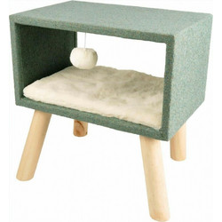 Flamingo Scandi Cube Γατόδεντρο 2 Επιπέδων Πράσινο Mint 46x44x31cm