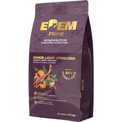 Edem Prime Senior Monoprotein Light & Sterilised Grain Free with Lamb 14kg
