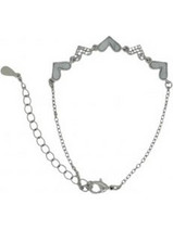 RO Accessories Γυναικείο Βραχιόλι Αλυσίδα με Καρδιά Ασημί BR136