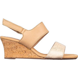 Clarks Kyarra Καλοκαιρινές Γυναικείες Πλατφόρμες Χαμηλές Δερμάτινες Μπεζ 26171239