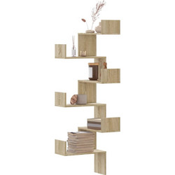 vidaXL Γωνιακή Βιβλιοθήκη Τοίχου 45x45x147cm 852638