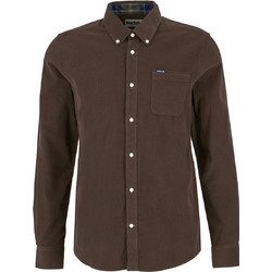 Barbour Ανδρικό Πουκάμισο Κοτλέ Μακρυμάνικο Slim Fit Καφέ MSH5001-BR71