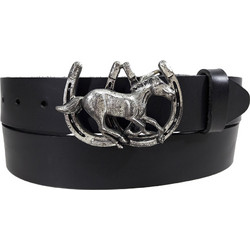 DomLeathers Western Ανδρική Ζώνη Δερμάτινη 4.0cm Μαύρη KMR87504