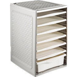 BAMA Ιταλίας Συρταριέρα Ρούχων 34x41x53cm 4.37kg Πλαστική με 4 Δίσκους και 2 Συρτάρια Λευκό Πάγου RIORDINO
