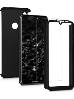 KW Full Body Θήκη και Tempered Glass Metallic Black (Huawei Y6 2019 / Y6 Prime)