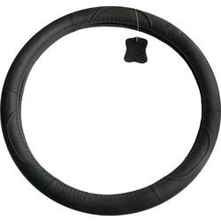 Κάλυμμα τιμονιού δερμάτινο μαύρο 39-41cm