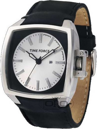 Time Force Ανδρικό Ρολόι με Μαύρο Δερμάτινο Λουράκι 3054MA/02