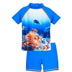 Playshoes Αντηλιακό UV Παιδικό Μαγιό Σετ με Μπλούζα για Αγόρι Royal Blue 461252
