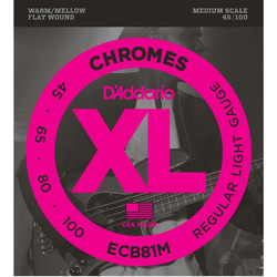 D'Addario ECB81M Σετ 4 Χορδές Ηλεκτρικού Μπάσου Chrome 45-100" Medium Tension