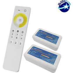 GLOBOSTAR(R) 04140 TONE CCT Controller 4CH DC 12-24V 24A 576W Max IP20 - RF 2.4GHz Ασύρματο Χειριστήριο Αφής 2 Ζώνων - M8.5xΠ2.5xΥ4.5cm