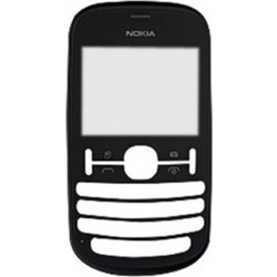 NOKIA ASHA 200 GRAPHITE FRONT COVER + LENS ORIGINAL SERVICE PACK