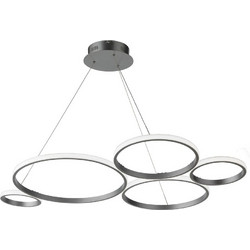 Ondaluce So.Pois Silver Κρεμαστό Φωτιστικό Οροφής Πολύφωτο LED με Θερμό Λευκό Φως Ασημί