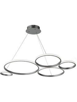 Ondaluce So.Pois Silver Κρεμαστό Φωτιστικό Οροφής Πολύφωτο LED με Θερμό Λευκό Φως Ασημί