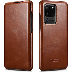iCarer Curved Edge Vintage Book Brown (Samsung Galaxy S20 Ultra)