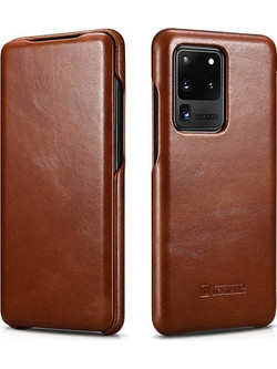 iCarer Curved Edge Vintage Book Brown (Samsung Galaxy S20 Ultra)