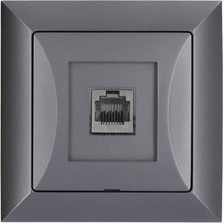 Πρίζα Δικτυου Rj45 Μονη 8Pin Cat6 Ανθρακι Timex 5907522141851