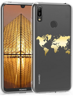KW Θήκη Σιλικόνης Huawei Y7 (2019) / Y7 Prime (2019) - Gold / Transparent (200-104-740)