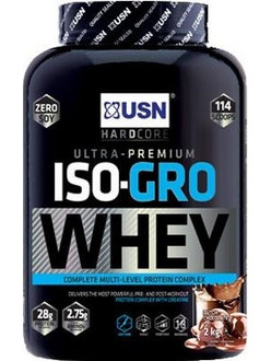 USN ISO-Gro Whey Dutch Chocolate Πρωτεΐνη Ορού Γάλακτος Γράμμωσης 2kg
