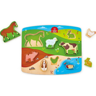 Παιδικό Puzzle Hape Ξύλινο Τα Ζώα Της Φάρμας 9 Κομμάτια