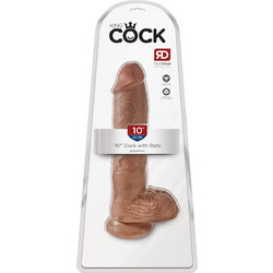 Pipedream King Cock 10" Ρεαλιστικό Dildo με Βεντούζα & Όρχεις 25cm Tan