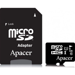 Apacer microSDHC 8GB Class 10 U1 UHS-I + Adapter