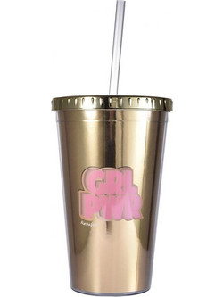 Ποτήρι με Καλαμάκι Funky Fish Girl Power 500ml Gim