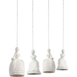 Home Lighting Handan Κρεμαστό Φωτιστικό Οροφής Ράγα Πολύφωτο G9 Λευκό 77-3678