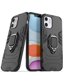 Ring Holder Back Cover Για Apple iPhone 12 Mini 5,4'' Μαύρο