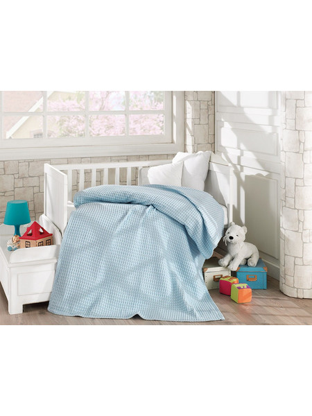 Beauty Home Art 5116 Κουβέρτα Κούνιας Πικέ 120x160 Γαλάζια