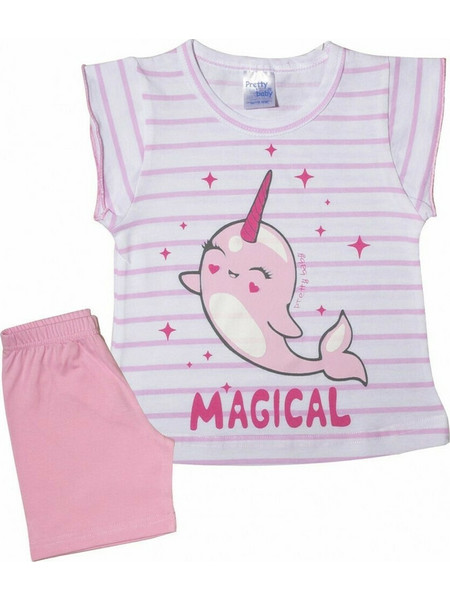 Eleten Πυτζάμα Κορίτσι Magical Φουξ - Λευκό (65523-1-364)