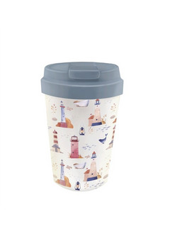 Chic Mic Ποτήρι Bamboo με Καπάκι Lighthouse 350ml