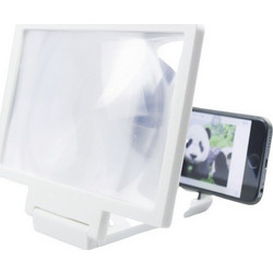 F1 Mobile Phone 3D Screen Amplifier Magnifying Glass HD Stand for Video Bicycle Holder Car Holder Universal - white